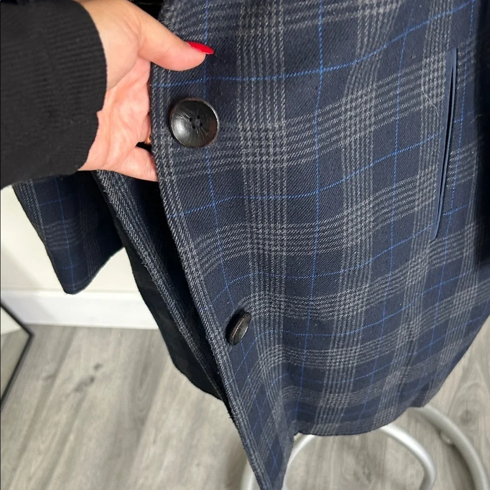 Elizabeth and James Court Plaid Blue Blazer Jacket M